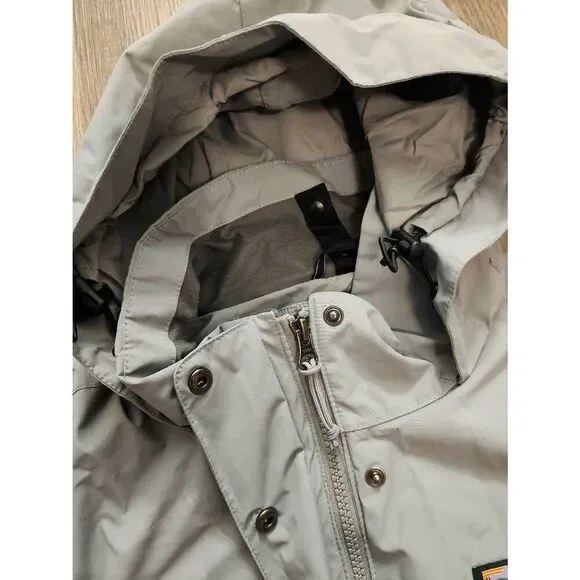 L.L. Bean womens rain/wind coat Nylon shell sz med full zip hooded pockets red - Picture 7 of 9